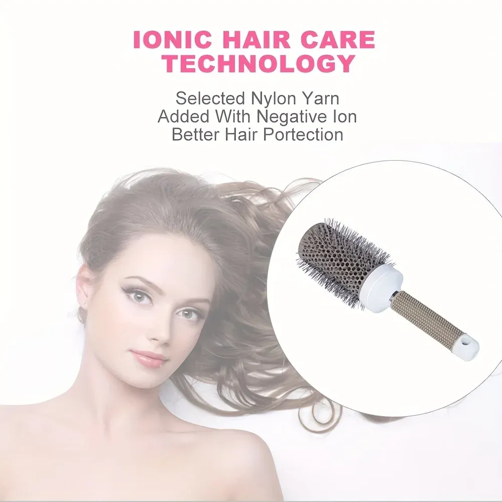 Ensemble de brosses rondes à cheveux, 5 tailles, brosse soufflante pour boucles, peigne volumateur pour cheveux longs, courts, épais ou fins, usage domestique et professionnel 2