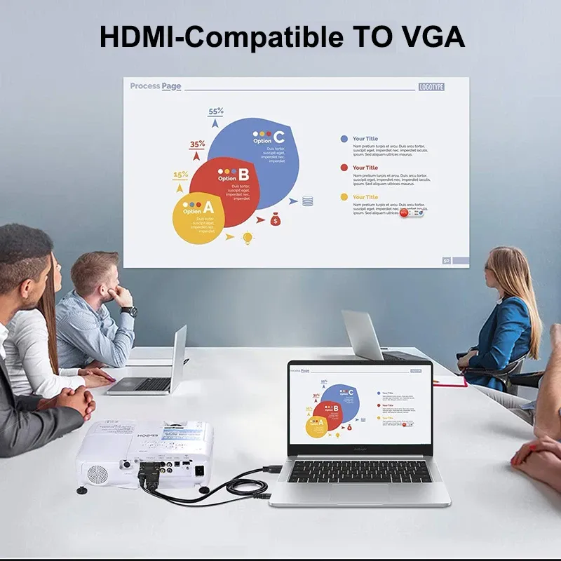 Adaptateur HDMI vers VGA en situation