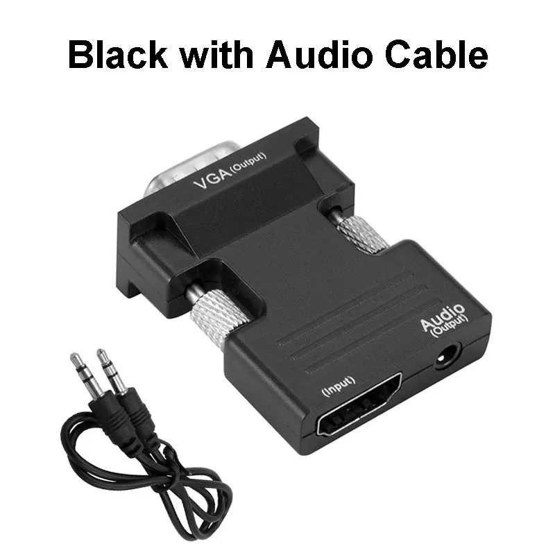 Adaptateur HDMI vers VGA Full HD 1080p avec câble audio 3,5 mm pour PC portable, TV box et projecteur 7