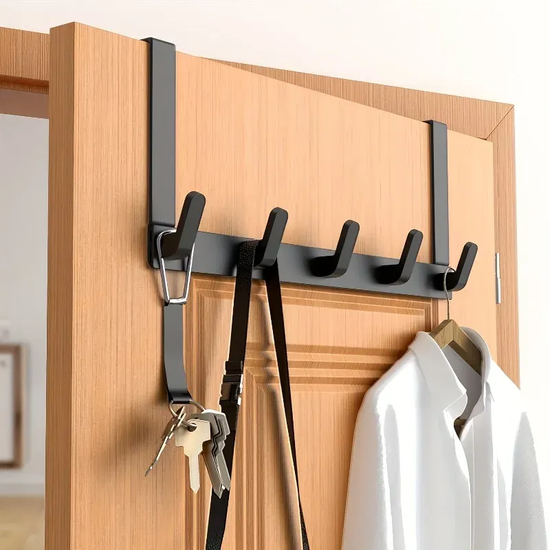 Porte-manteau mural moderne sans perçage, crochet de porte pour chapeaux et sacs, idéal pour salle de bain, cuisine et salon - Image 1