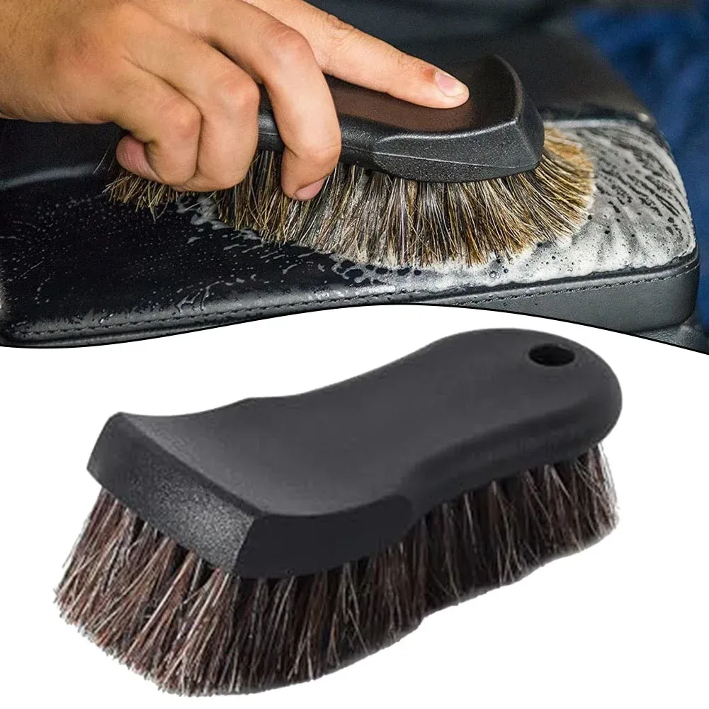 Brosse de nettoyage en crin de cheval pour automobile et cuir - Image 1