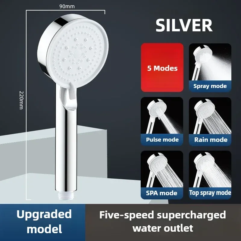 Pommeau de Douche Haute Pression 5 Modes Réglables avec Filtre 2