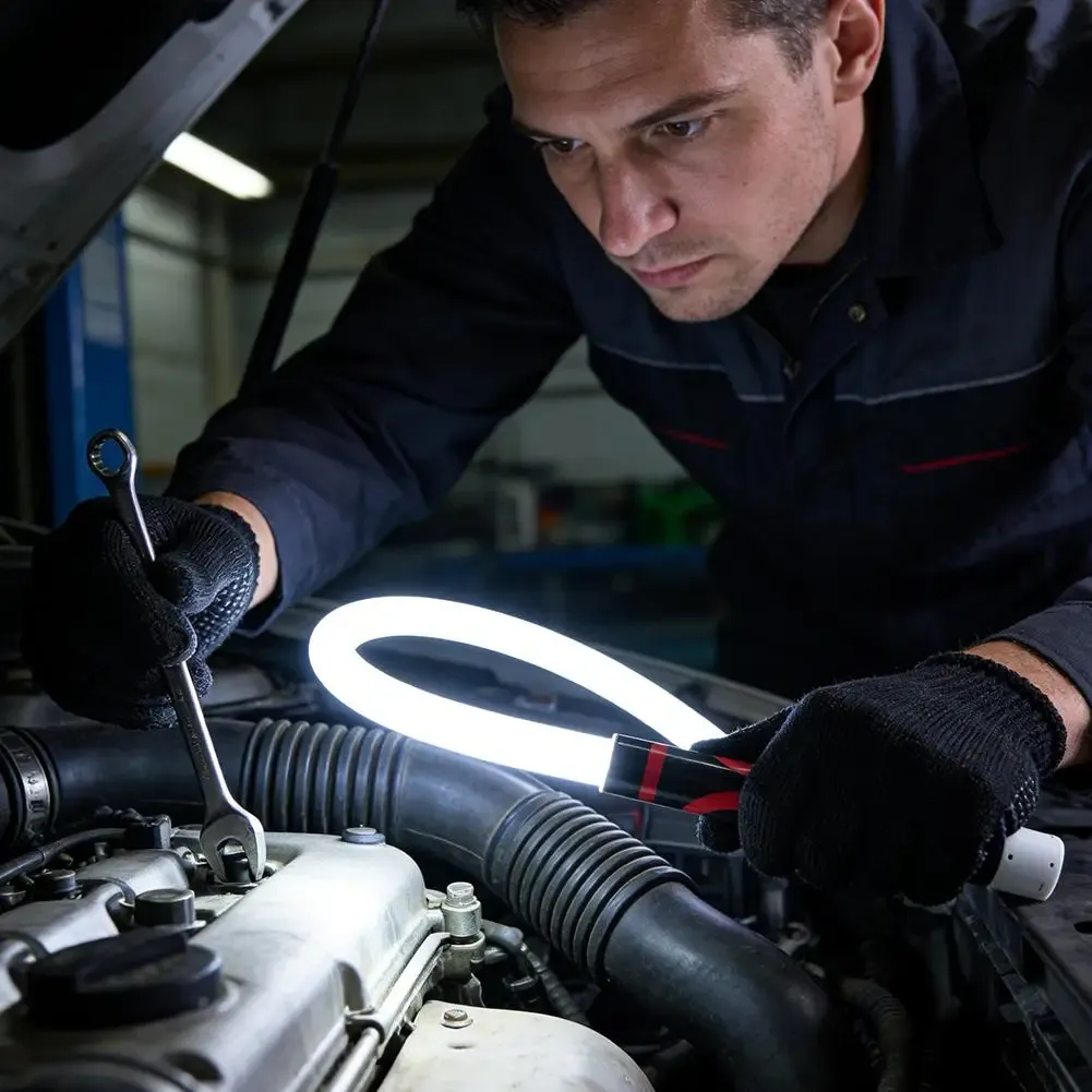 Lampe de travail LED professionnelle en action