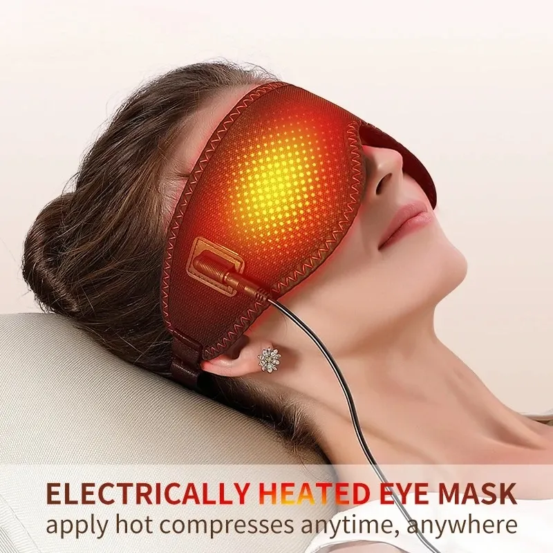 Masque de massage oculaire chauffant électrique à 3 vitesses de vibration et minuterie - Image 1