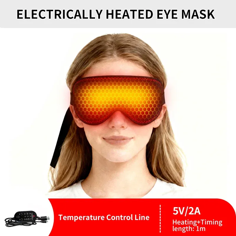 Masque de massage oculaire chauffant électrique à 3 vitesses de vibration et minuterie 2