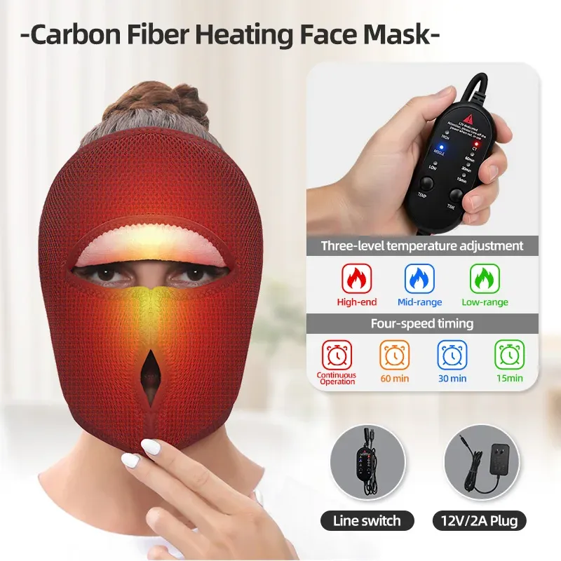 Masque de massage oculaire chauffant électrique à 3 vitesses de vibration et minuterie 8