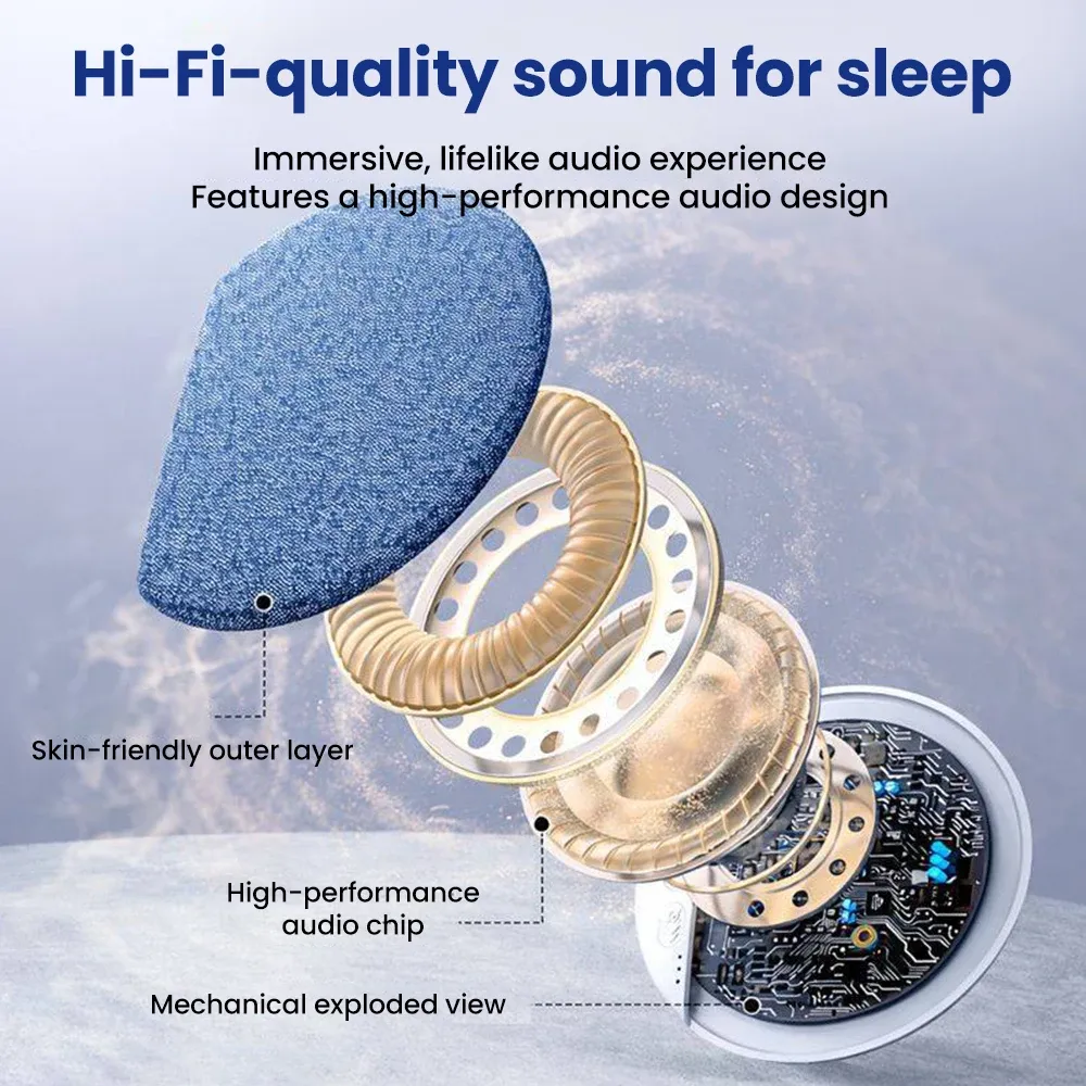 Haut-parleur Bluetooth 5.3 ultra-plat pour chevet avec arrêt programmé 3