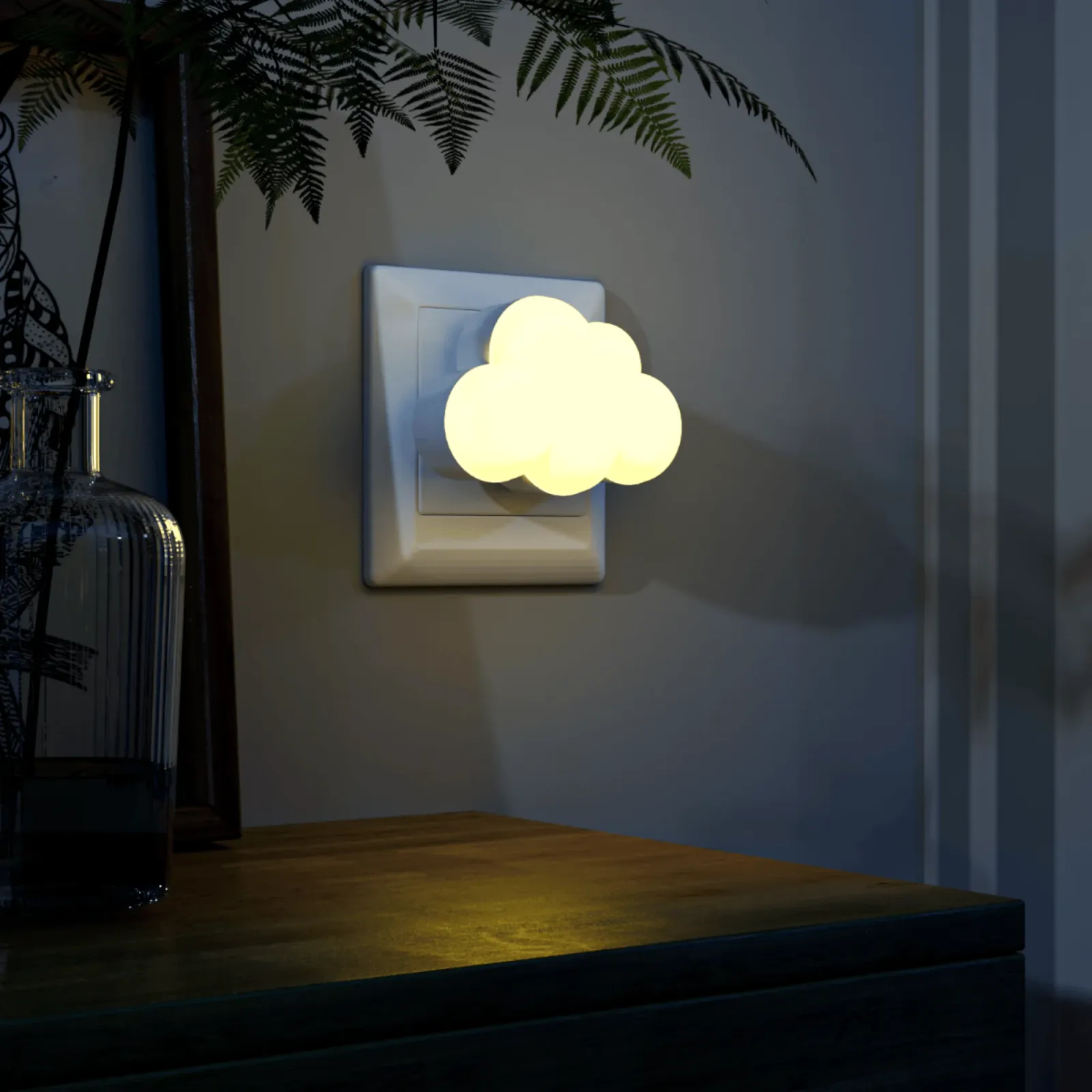 Veilleuse nuage LED dans une chambre