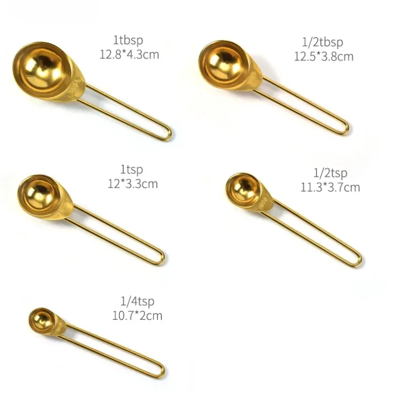 Ensemble de cuillères doseuses en acier inoxydable empilables, outils de cuisine de qualité supérieure pour le café, la farine et la cuisson 4