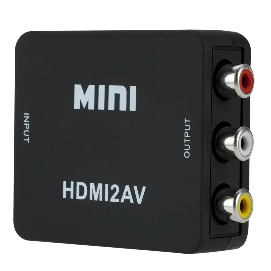 Grwibeou – Convertisseur HDMI vers RCA 1080P, boîtier vidéo AV/CVSB L/R HD 1920x1080, HDMI2AV, prise en charge de la sortie NTSC/PAL 4