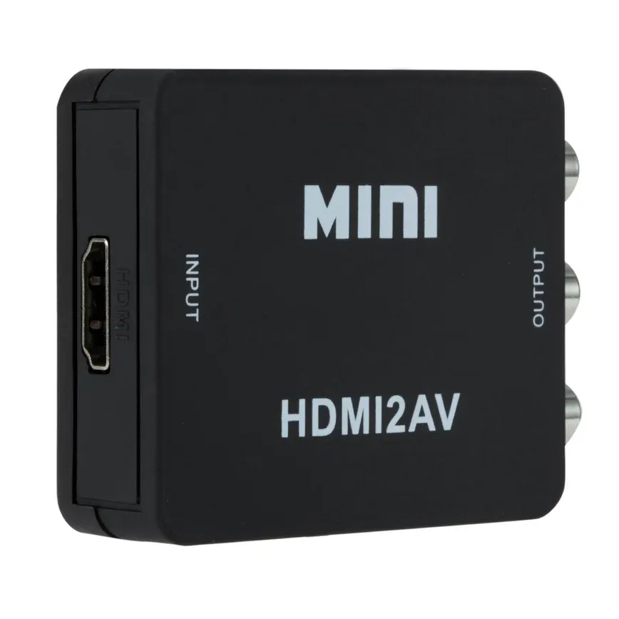 Grwibeou – Convertisseur HDMI vers RCA 1080P, boîtier vidéo AV/CVSB L/R HD 1920x1080, HDMI2AV, prise en charge de la sortie NTSC/PAL 5