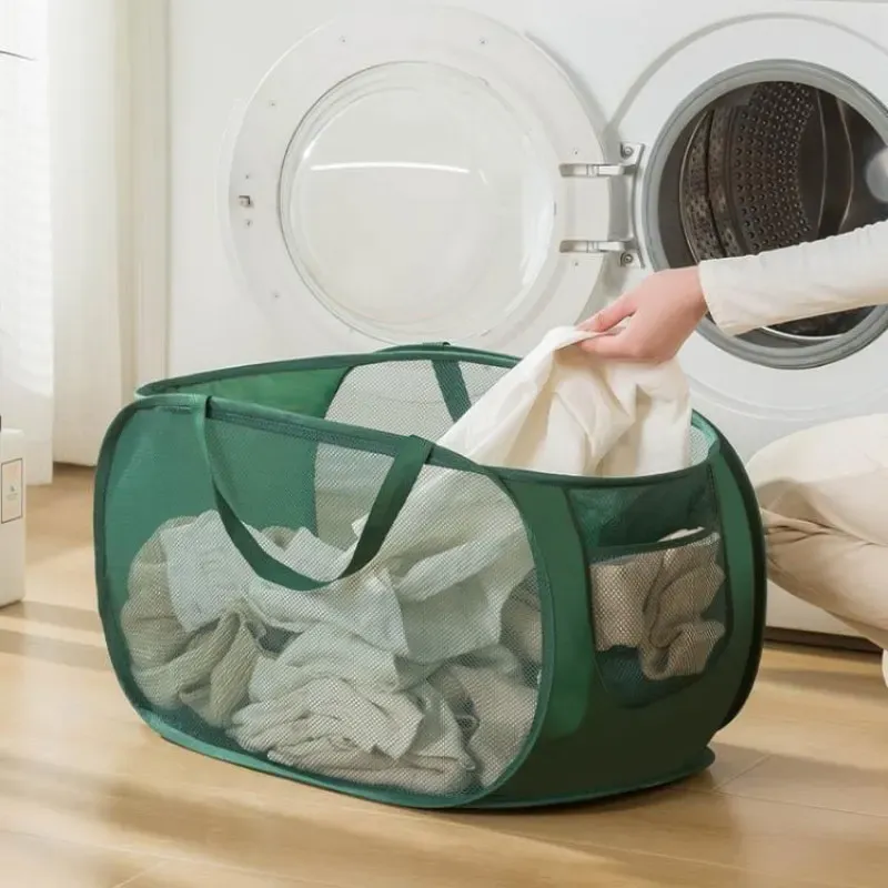 Détail de la maille du sac à linge pliable