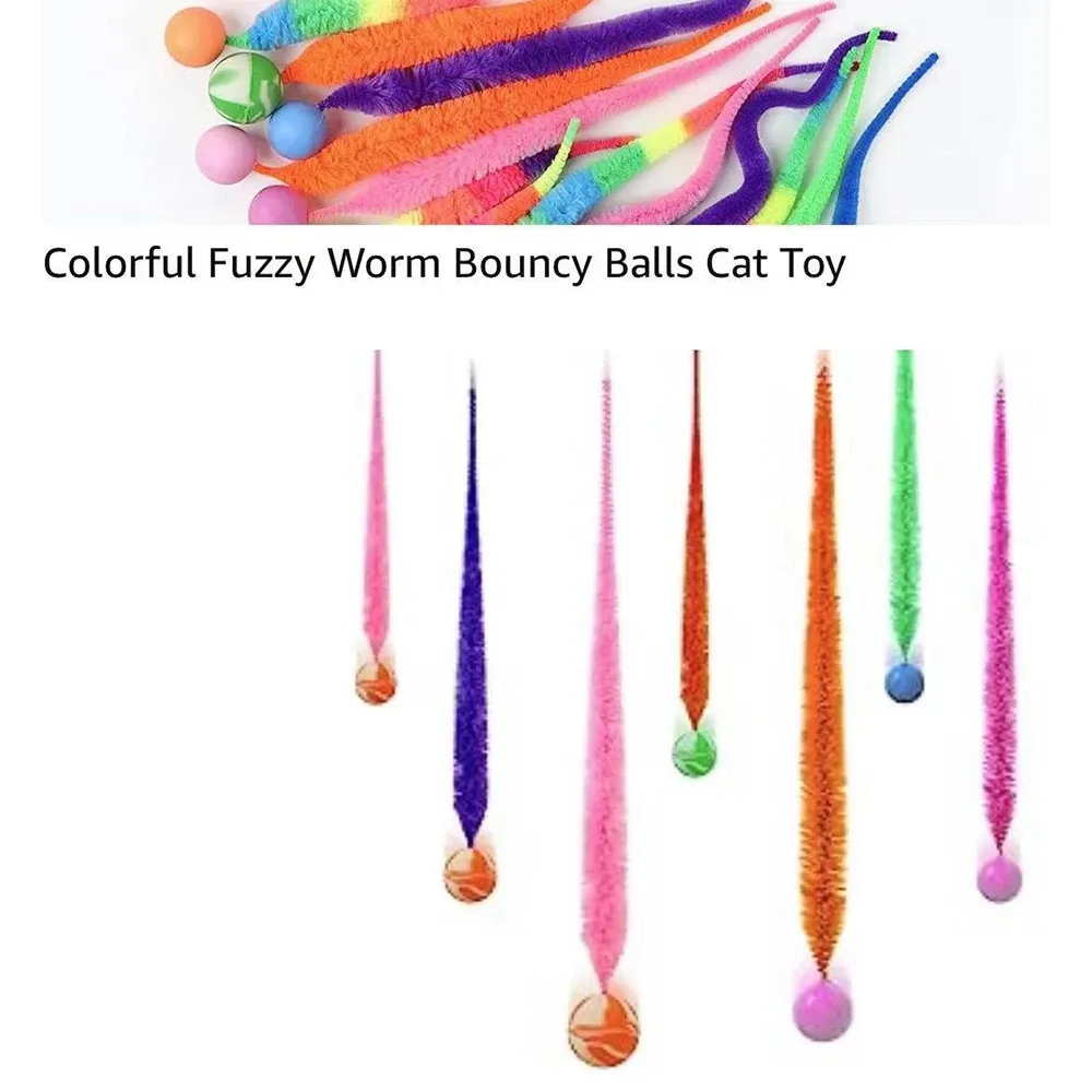 Jouet interactif pour chat en forme de cornichon avec boule rebondissante colorée 3