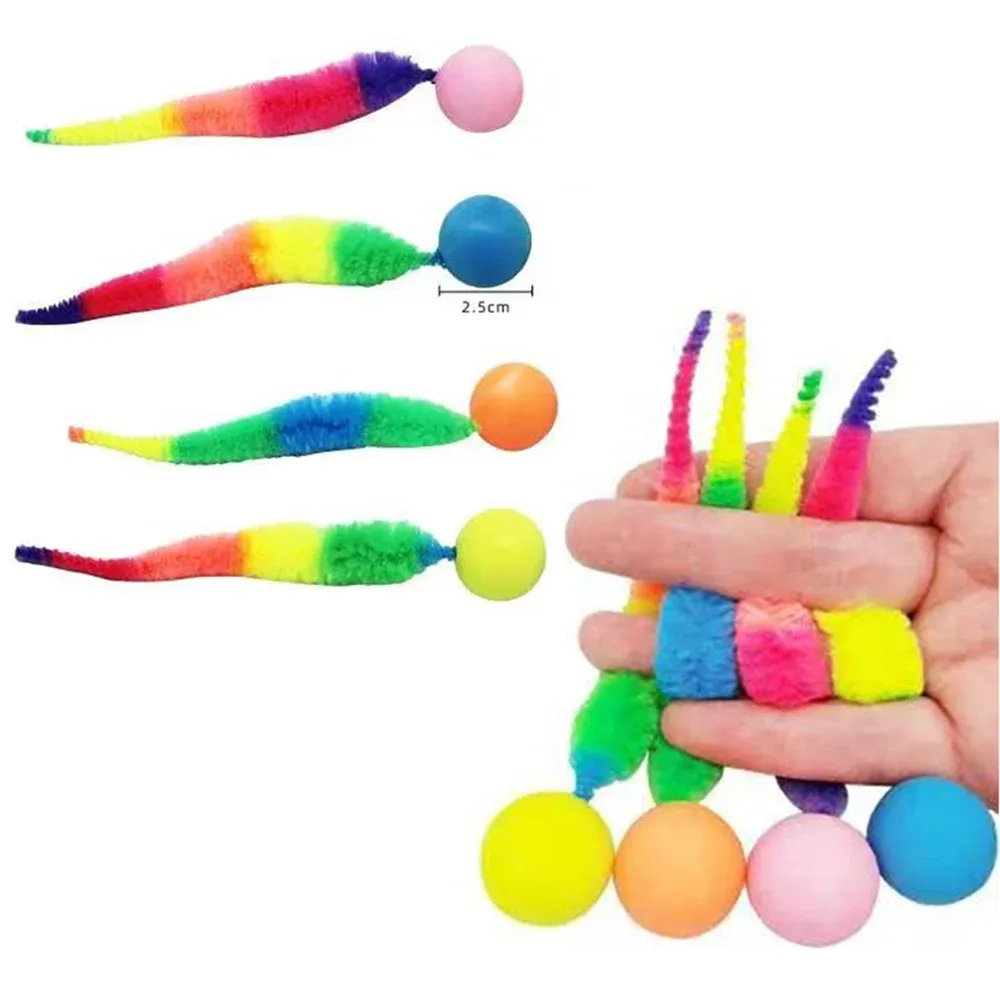 Jouet interactif pour chat en forme de cornichon avec boule rebondissante colorée 6