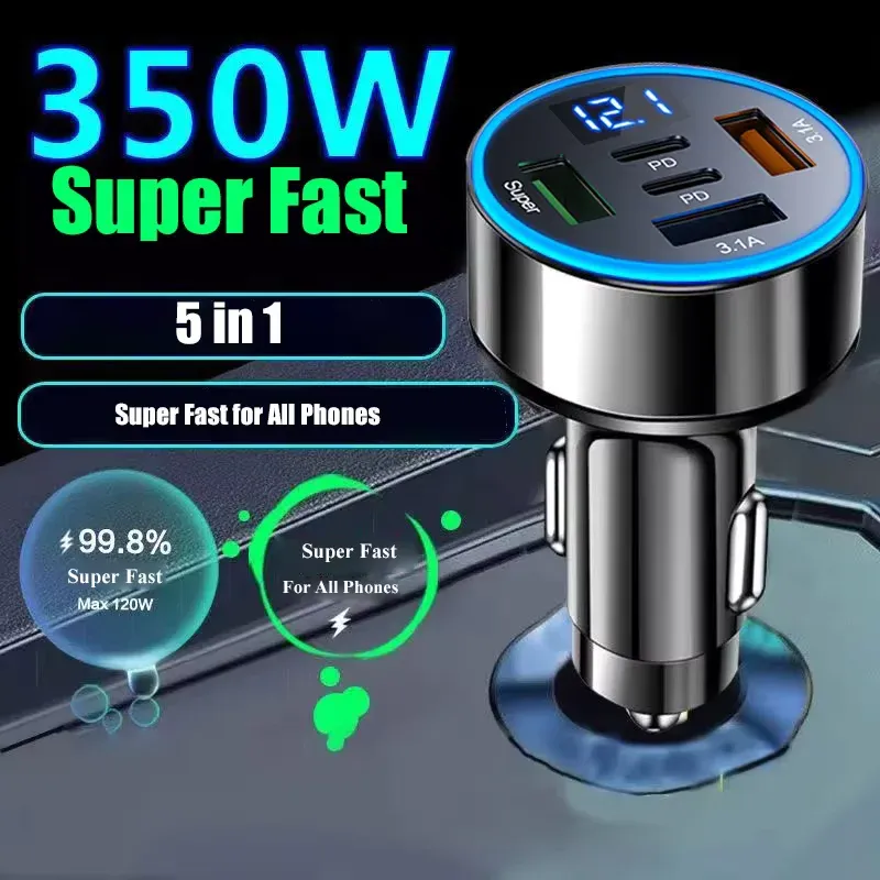 Adaptateur de chargeur de voiture USB avec affichage de la tension