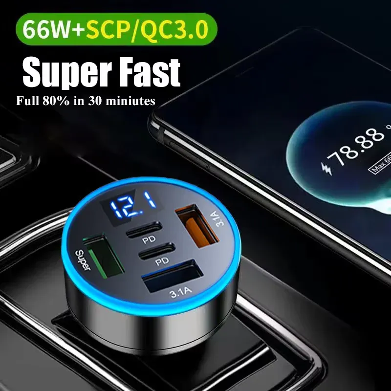 Charge rapide pour smartphone en voiture