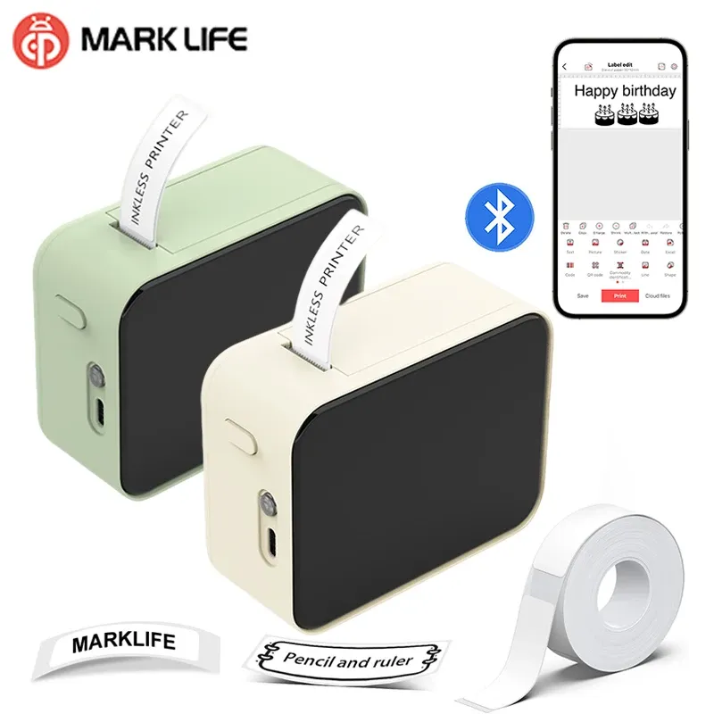Marklife P15 Imprimante d'étiquettes thermique sans fil Bluetooth, étiqueteuse portable - Image 1