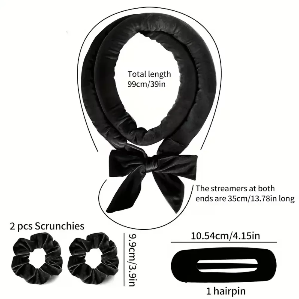 Ensemble de bigoudis sans chaleur avec bonnet en satin, bigoudis en satin et bandeau doux, outils de coiffure 5