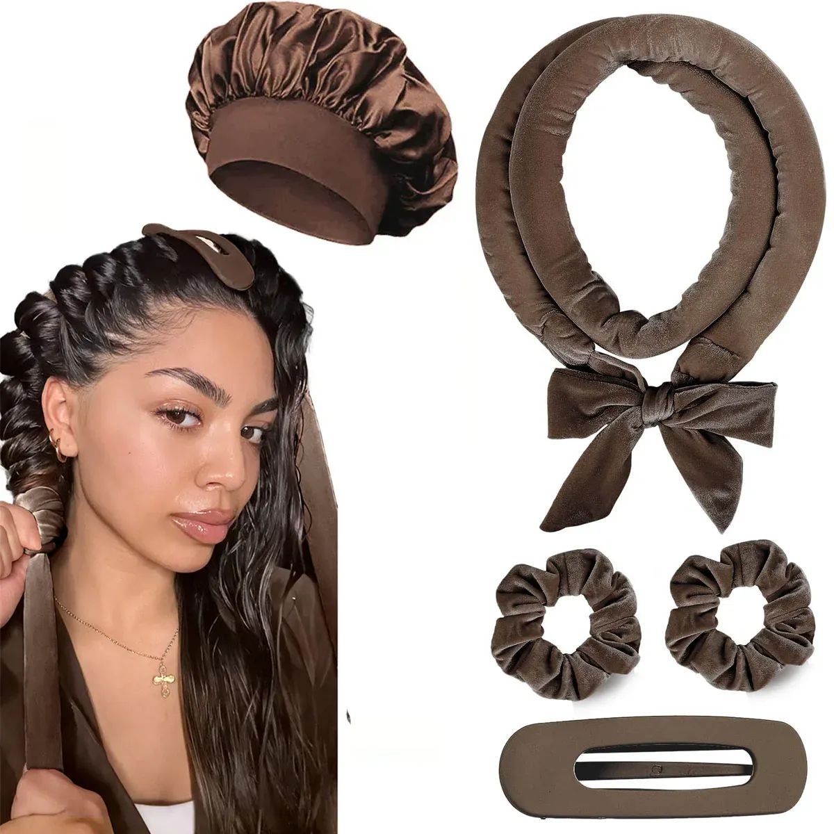 Ensemble de bigoudis sans chaleur et accessoires