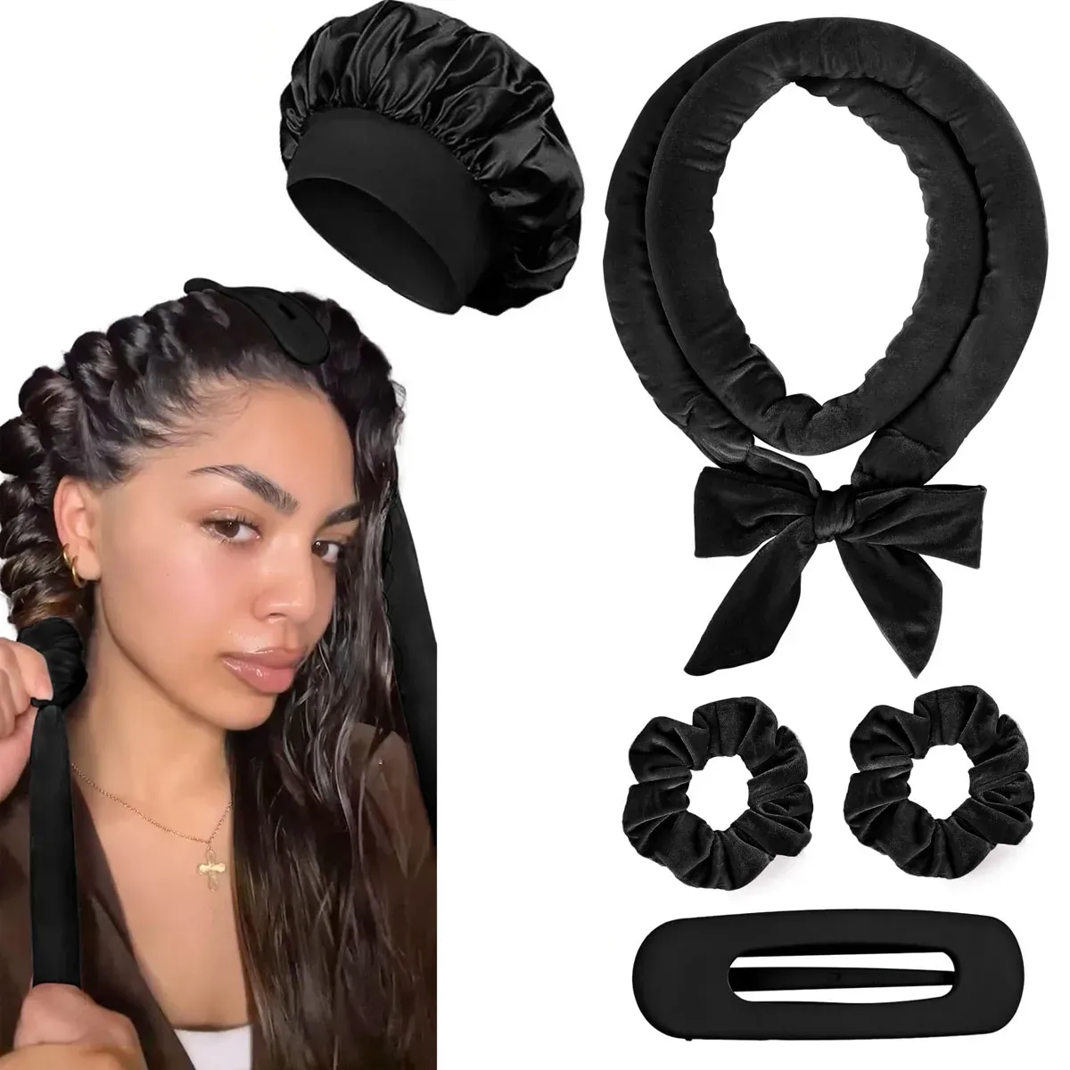 Bigoudis en satin pour un sommeil confortable