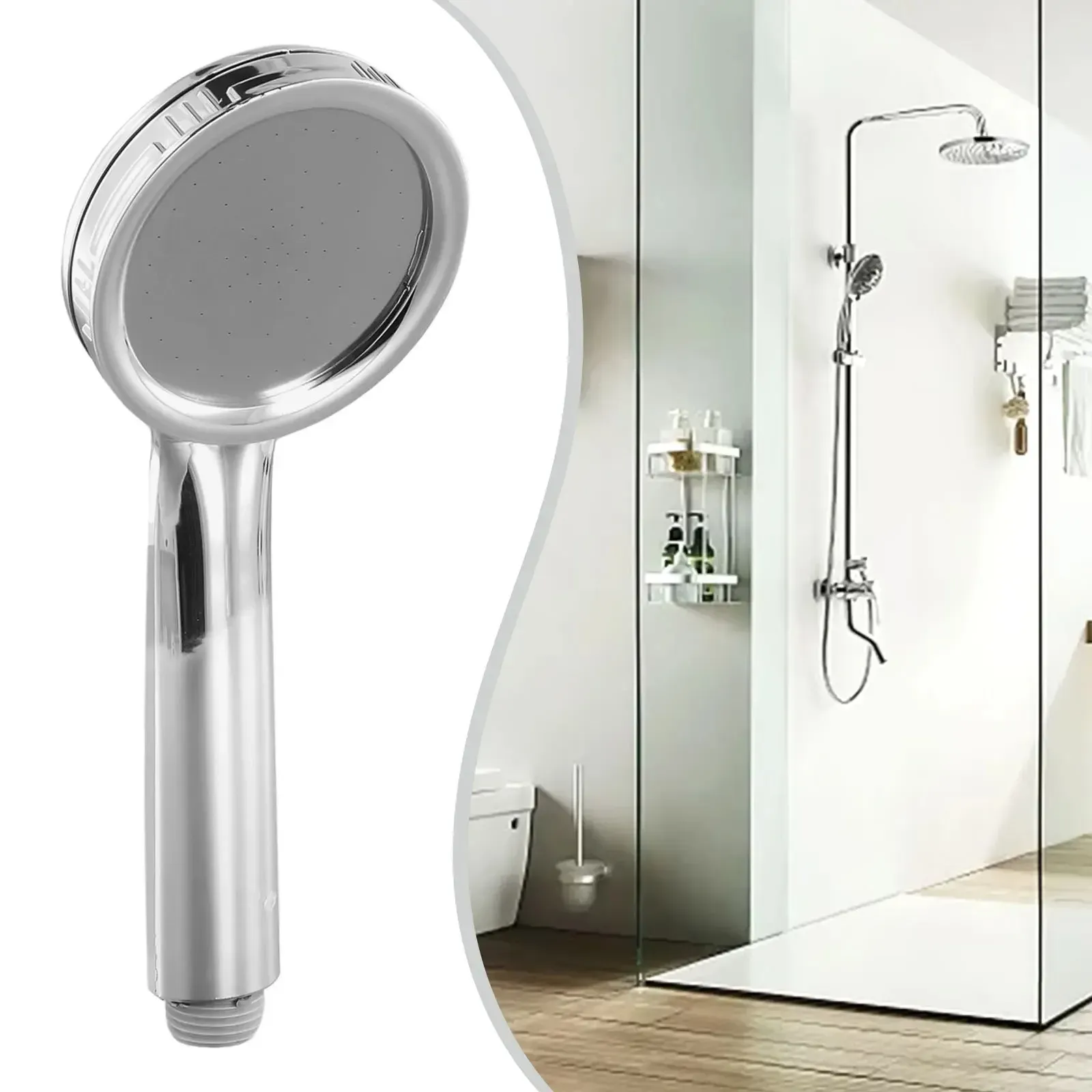 Pommeau de douche haute pression économiseur d'eau, effet pluie, chromé