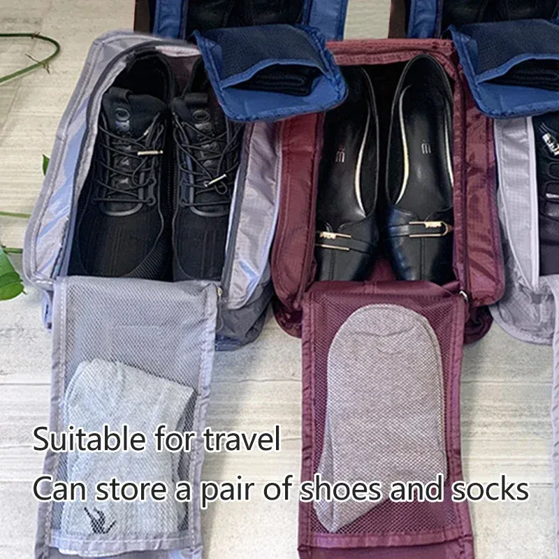 Sacs à chaussures de voyage portables, lot de 3, étanches, pliables, grande capacité, organisateur multifonction 5