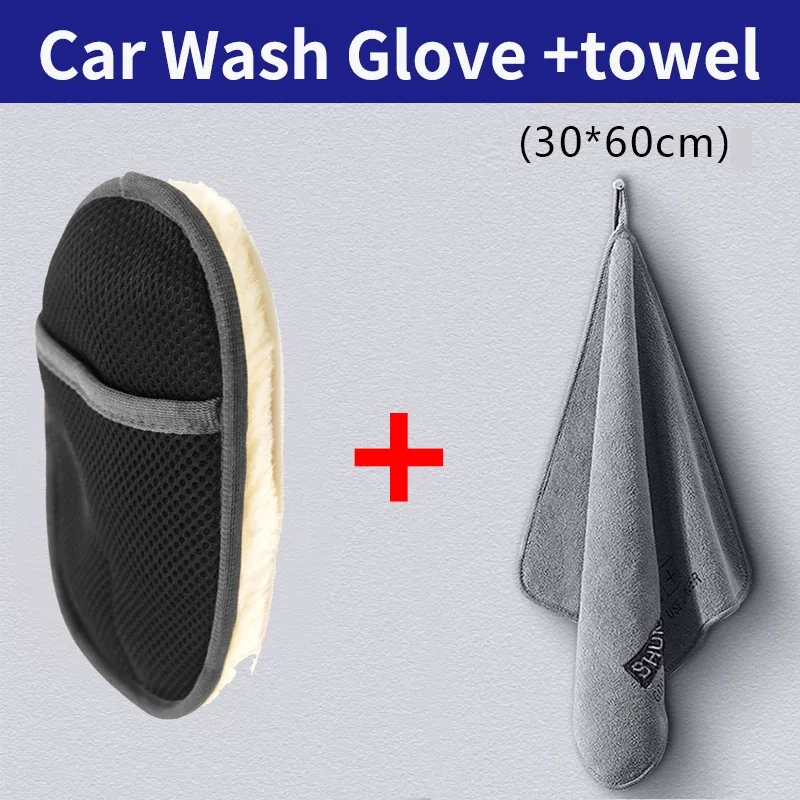 Gants de lavage pour voiture en laine douce, gants en peluche pour nettoyage de voiture et de moto 8