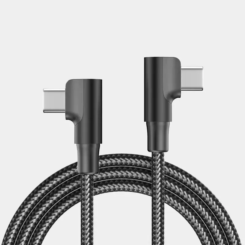 Câble USB-C vers USB-C 100 W, PD 4.0 / 3.0, charge rapide, coudé à 90 degrés, compatible iPhone 15 Pro Max, Xiaomi 14, 13, 12 Pro, Redmi K60, K40, K50, K30, Huawei P60, P40, P30, Mate 40, Mate 30 Pro, MacBook, iPad 8