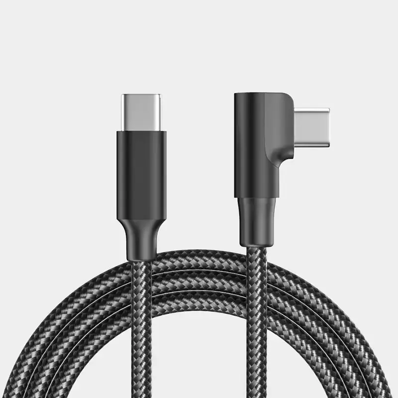 Câble USB-C vers USB-C 100 W, PD 4.0 / 3.0, charge rapide, coudé à 90 degrés, compatible iPhone 15 Pro Max, Xiaomi 14, 13, 12 Pro, Redmi K60, K40, K50, K30, Huawei P60, P40, P30, Mate 40, Mate 30 Pro, MacBook, iPad 7