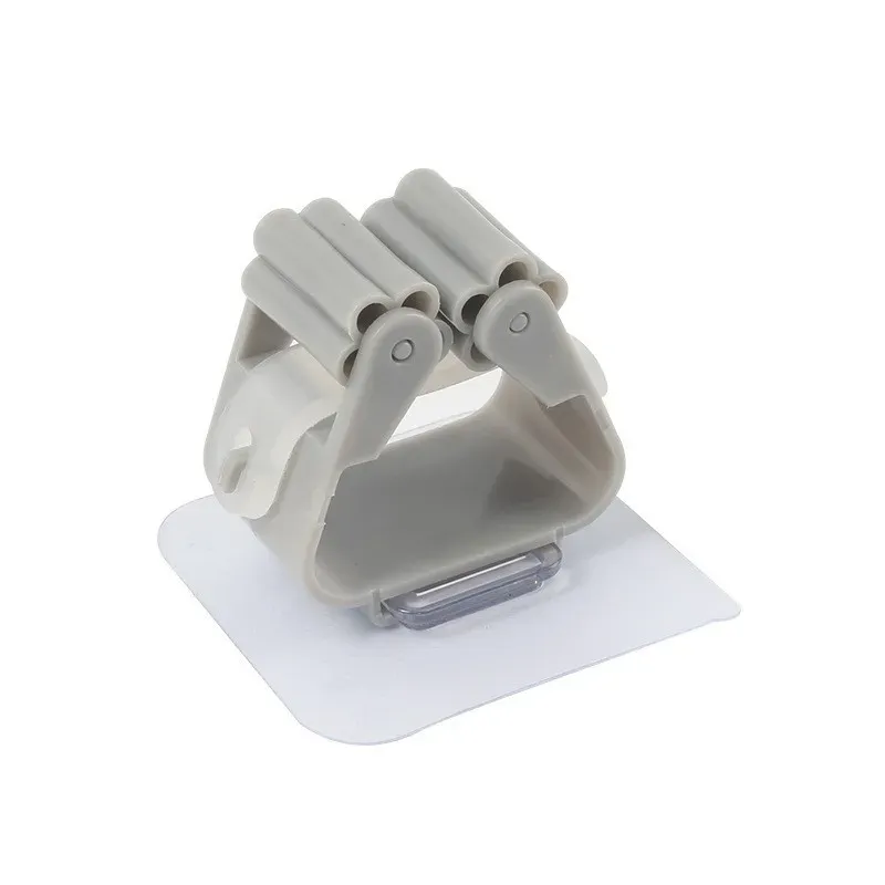 Lot de 4 supports de rangement pour balais et serpillères à fixation murale par ventouse sans trace, étanche, pour salle de bain, blanc 8