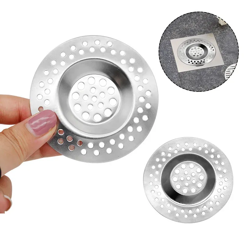 Lot de 2 filtres de vidange en acier inoxydable avec attrape-cheveux pour évier et douche 2