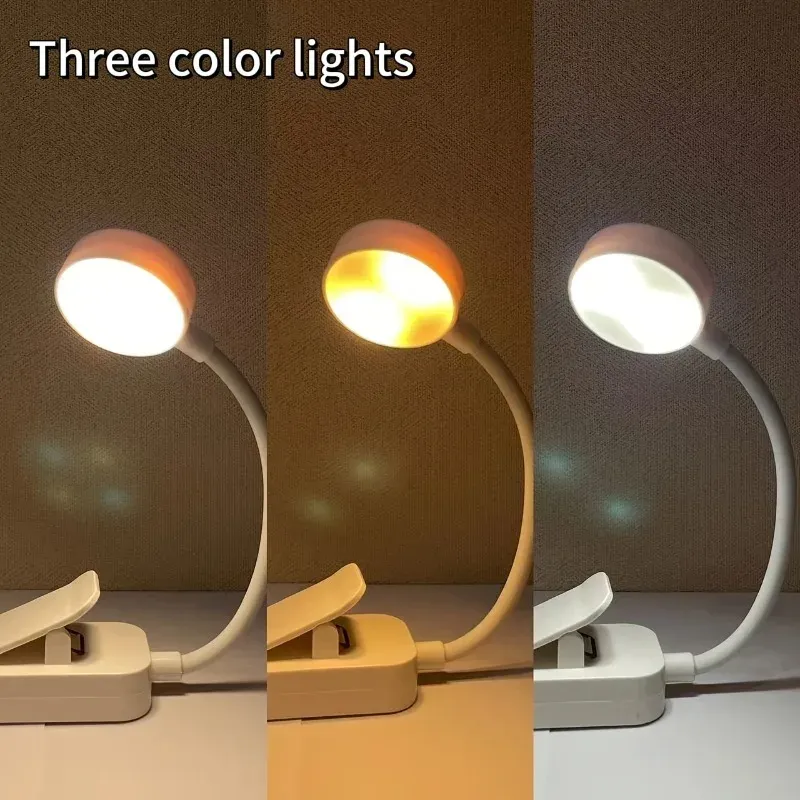 Lampe de lecture réglable avec chargeur USB, 3 modes de couleur, LED de protection des yeux, veilleuse de livre portable, 1 pièce 4