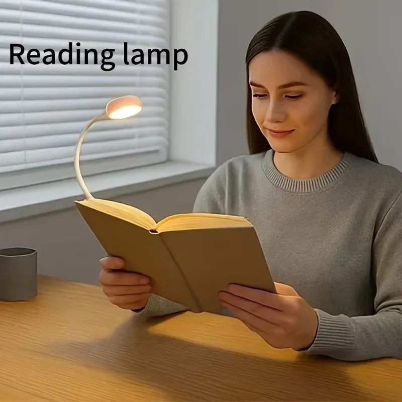 Lampe de lecture réglable avec chargeur USB, 3 modes de couleur, LED de protection des yeux, veilleuse de livre portable, 1 pièce 5