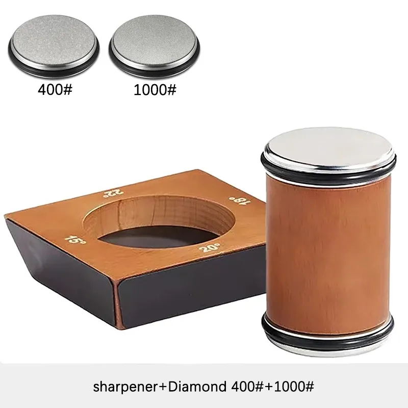Kit d'affûtage à rouleau 4 angles pour couteaux à lame droite, avec diamants industriels 33