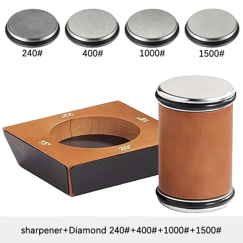 Kit d'affûtage à rouleau 4 angles pour couteaux à lame droite, avec diamants industriels 32