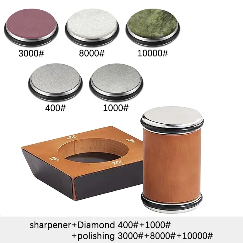 Kit d'affûtage à rouleau 4 angles pour couteaux à lame droite, avec diamants industriels 28