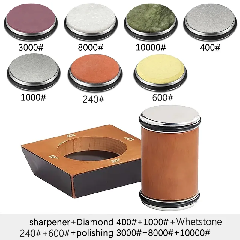Kit d'affûtage à rouleau 4 angles pour couteaux à lame droite, avec diamants industriels 27