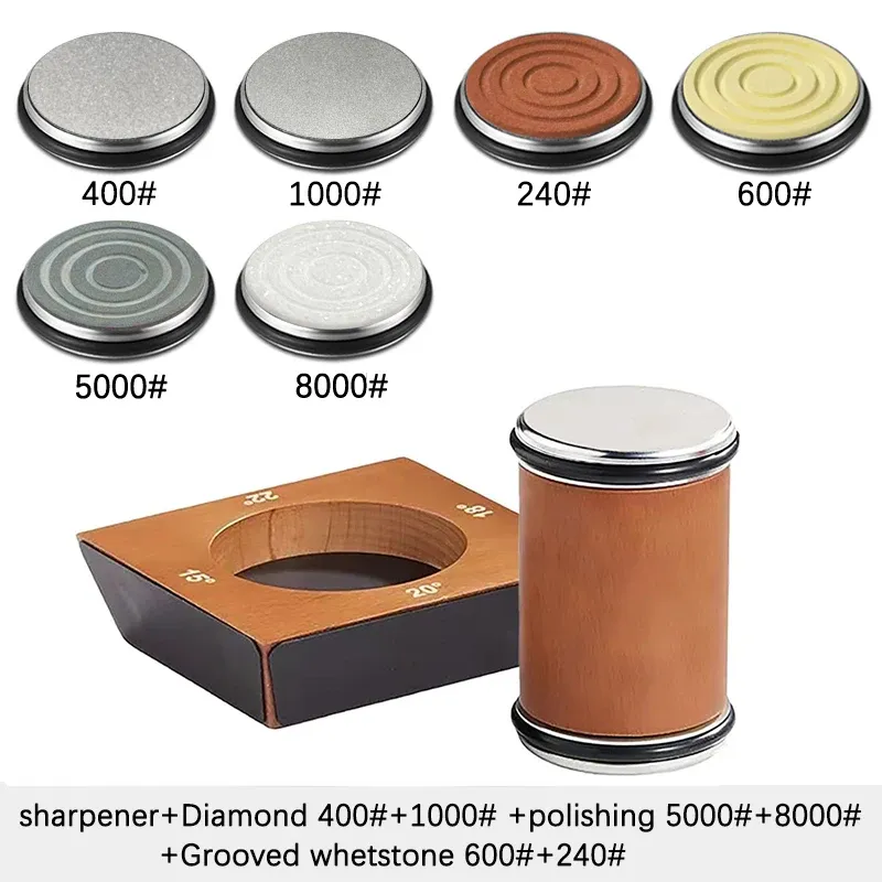 Kit d'affûtage à rouleau 4 angles pour couteaux à lame droite, avec diamants industriels 22