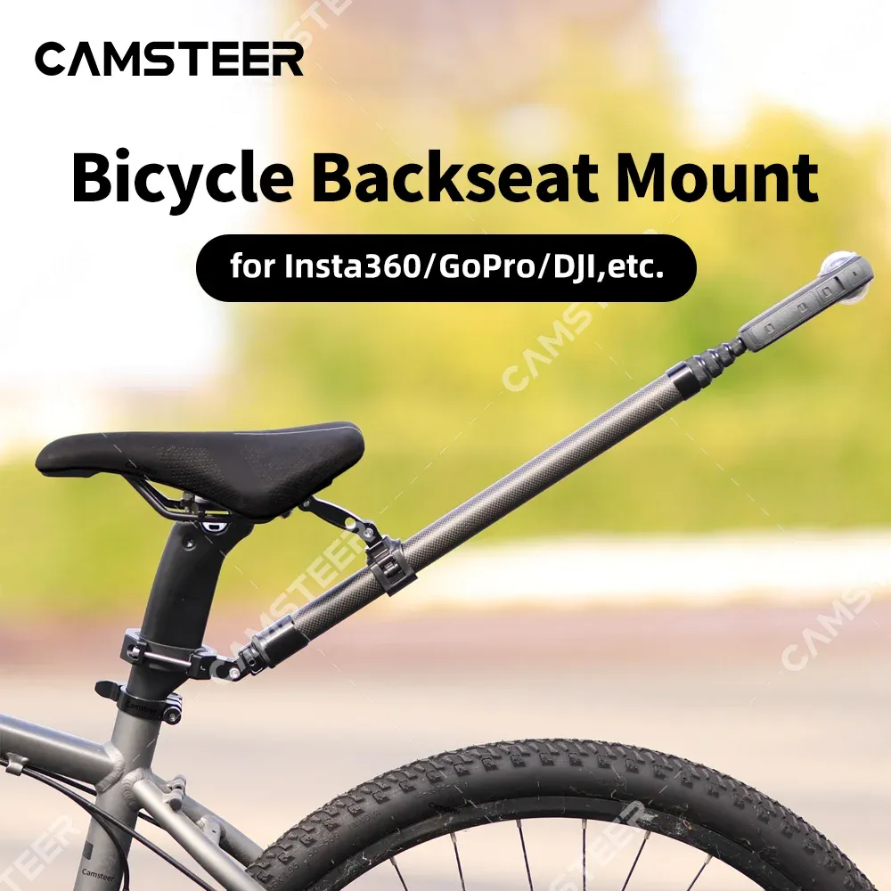 Support de montage pour siège arrière de vélo Camsteer, vue à la troisième personne, support de caméra compatible GoPro 13 12 pour Insta360 X6 X5 AcePro DJI Osmo360 Action 6 5Pro