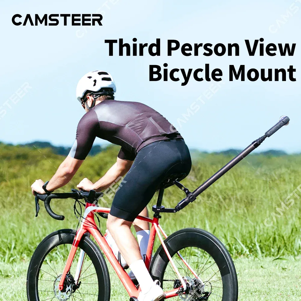 Support de montage pour siège arrière de vélo Camsteer, vue à la troisième personne, support de caméra compatible GoPro 13 12 pour Insta360 X6 X5 AcePro DJI Osmo360 Action 6 5Pro 2