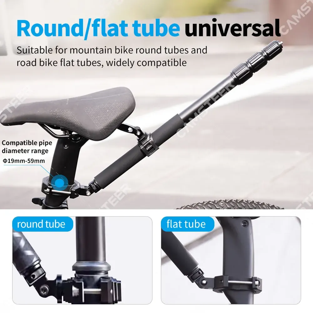 Support de montage pour siège arrière de vélo Camsteer, vue à la troisième personne, support de caméra compatible GoPro 13 12 pour Insta360 X6 X5 AcePro DJI Osmo360 Action 6 5Pro 6