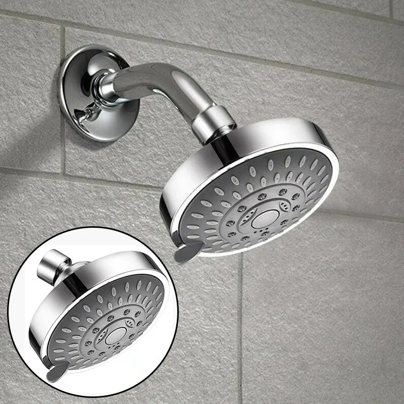 Pommeau de Douche Haute Pression 4 Pouces, 5 Modes de Jet Réglables, Effet Pluie et Pulvérisation