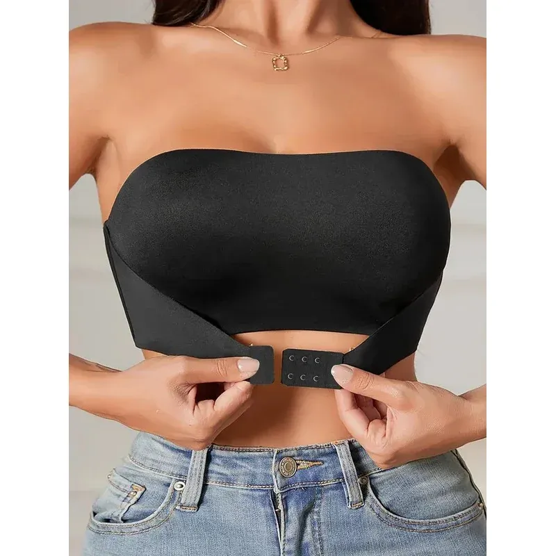 Soutien-gorge sans bretelles, sans rembourrage et sans couture, à fermeture avant 1