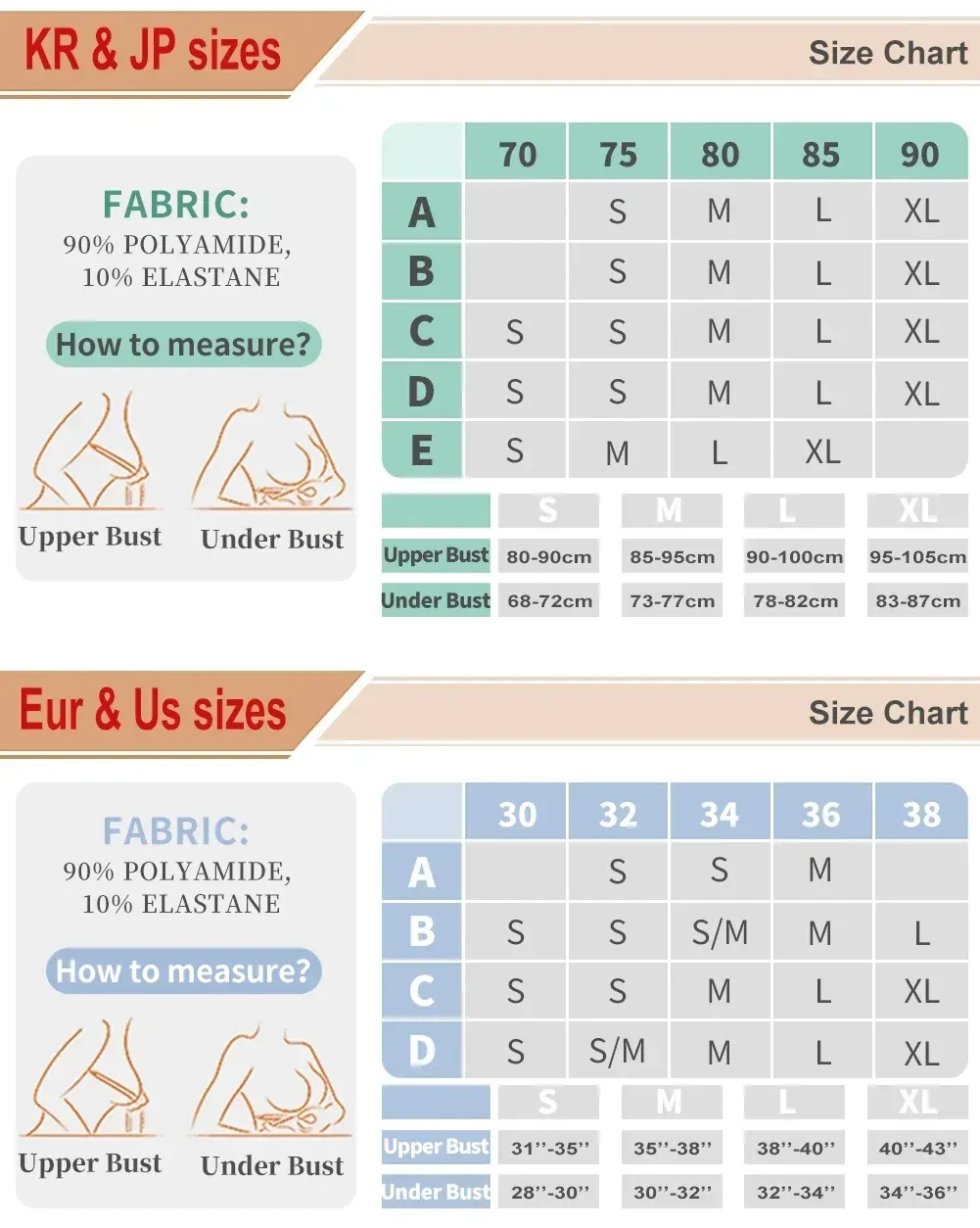 Soutien-gorge sans bretelles à boutons devant, vue d'ensemble
