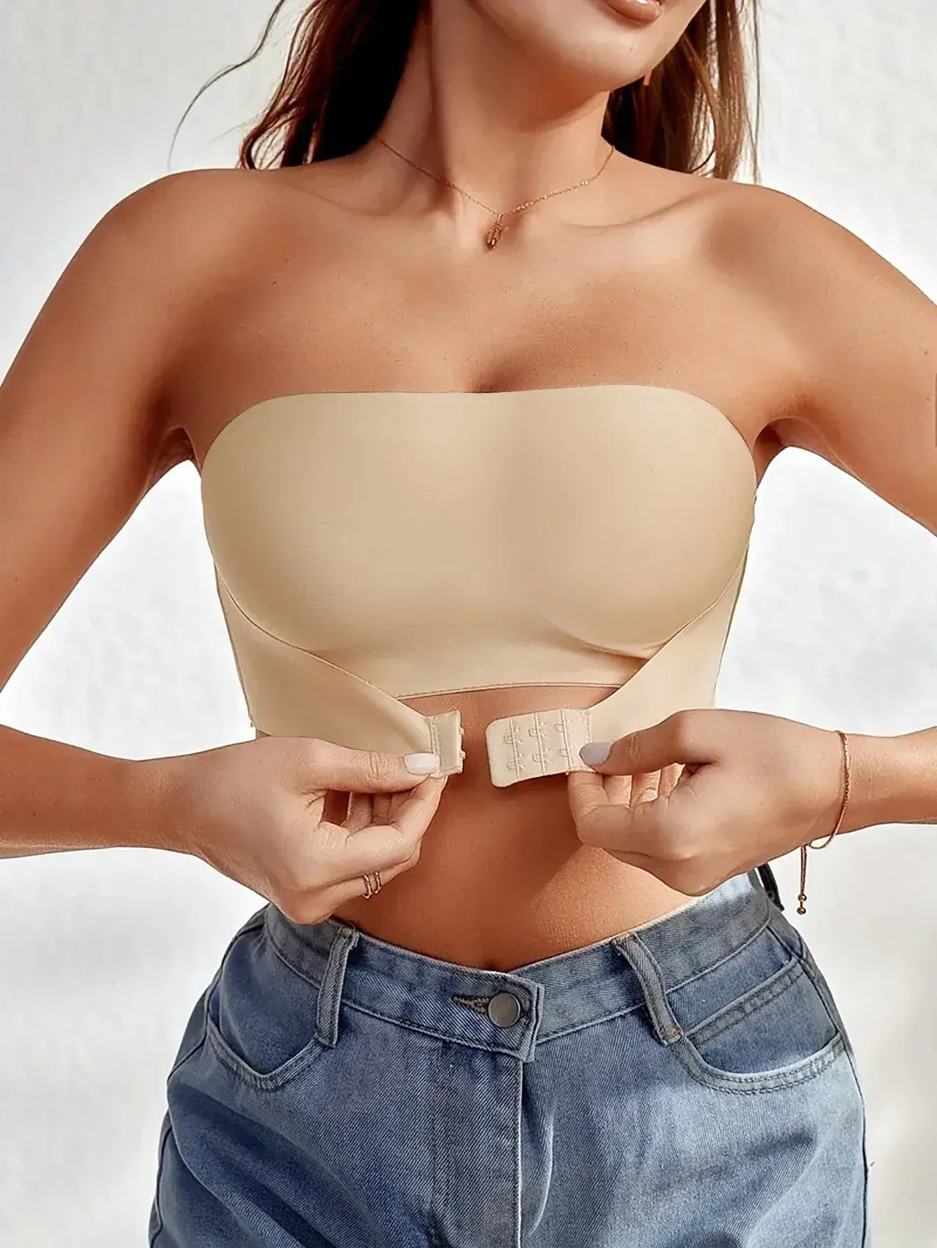 Soutien-gorge sans bretelles, sans rembourrage et sans couture, à fermeture avant 7