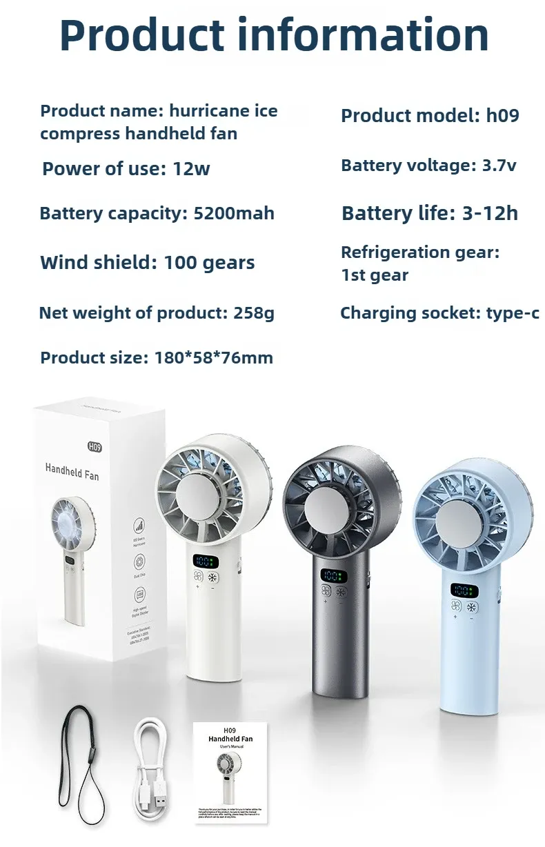 Ventilateur portatif rechargeable, idéal pour le voyage