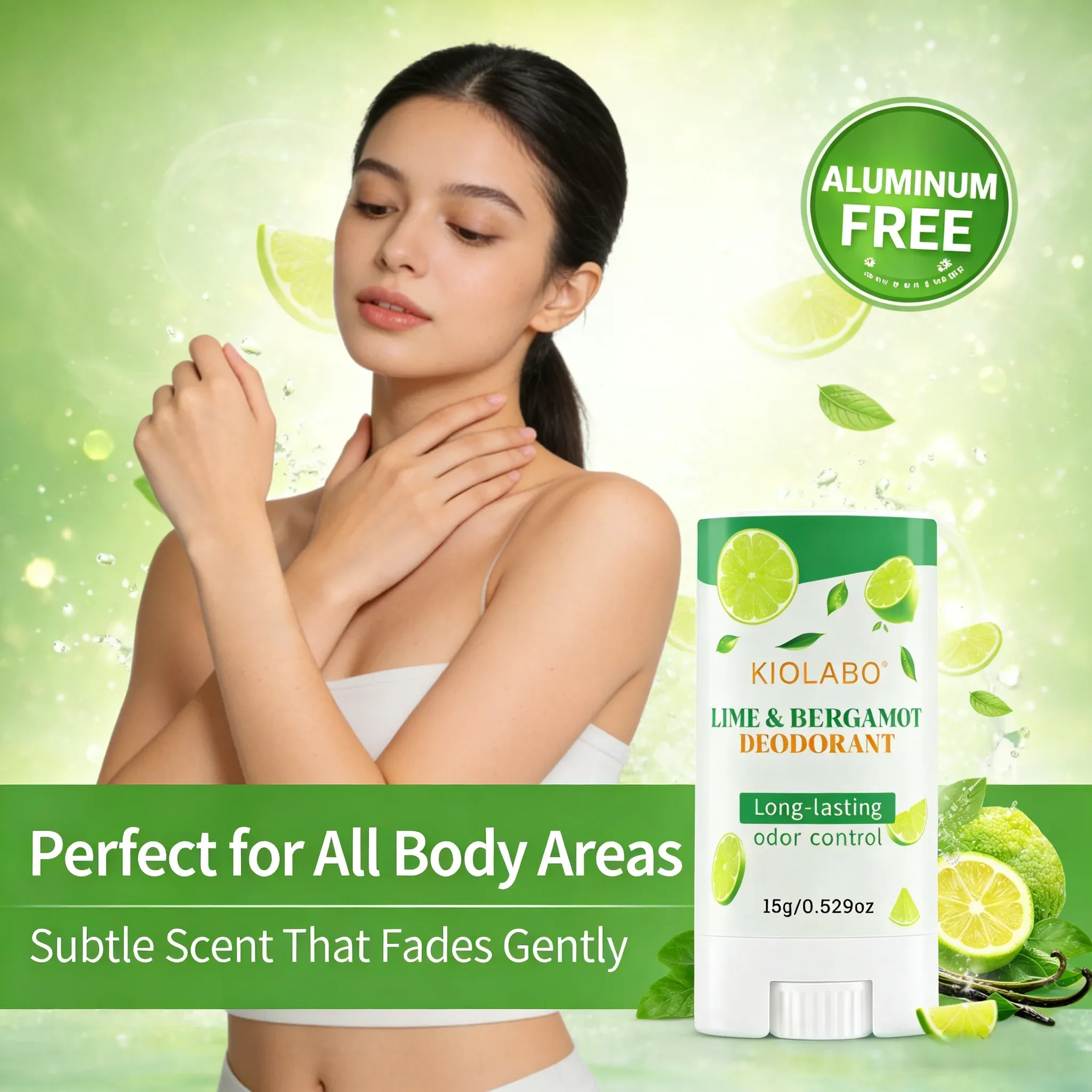 Déodorant stick citron vert et bergamote mixte – Protection longue durée contre les odeurs, parfum frais d'agrumes, déodorant naturel pour les aisselles 4