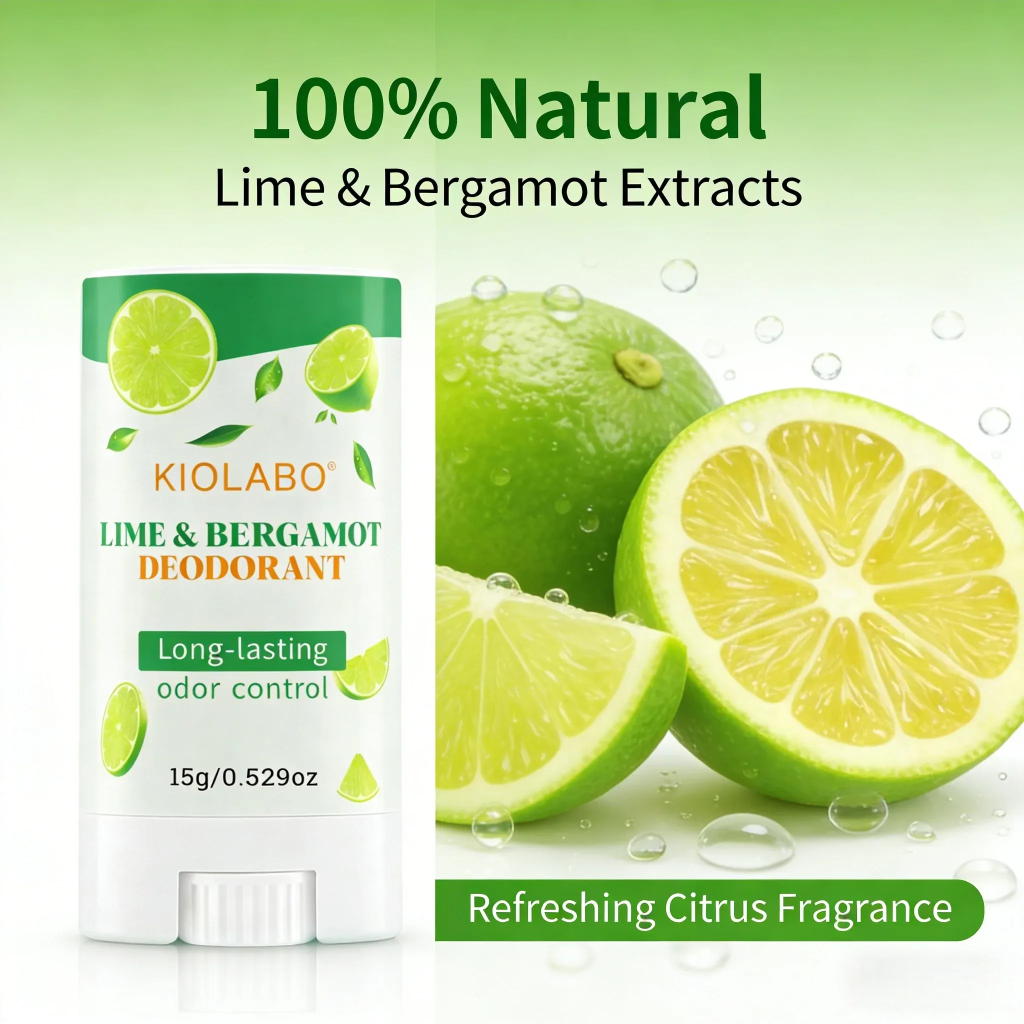 Déodorant stick citron vert et bergamote mixte – Protection longue durée contre les odeurs, parfum frais d'agrumes, déodorant naturel pour les aisselles 6