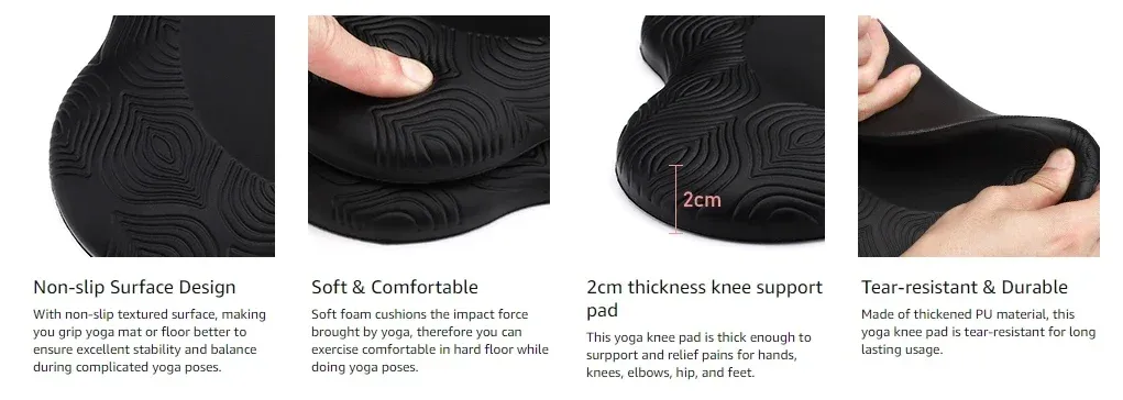 Détail du support de genoux de yoga