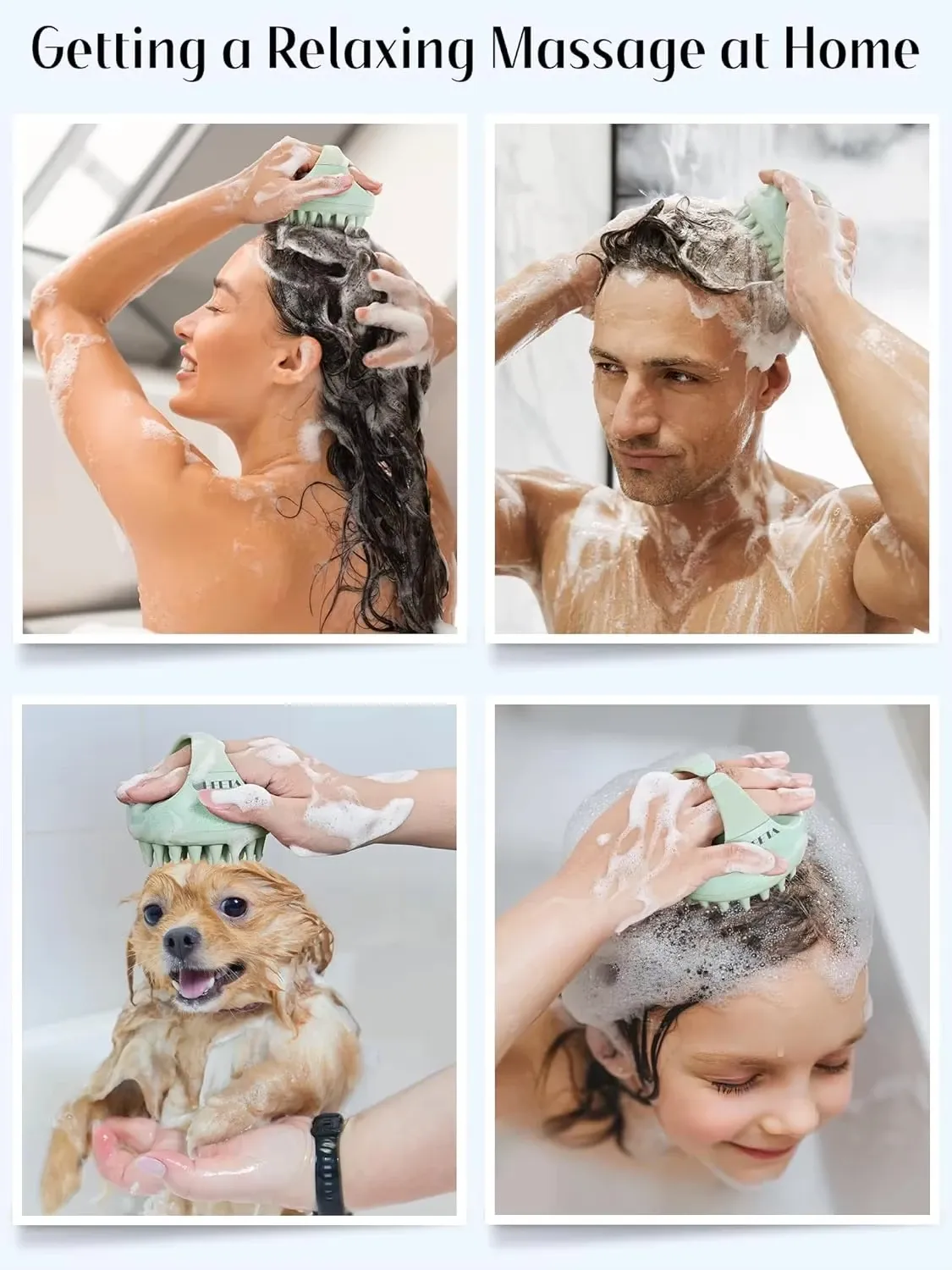 Massage du cuir chevelu avec la brosse